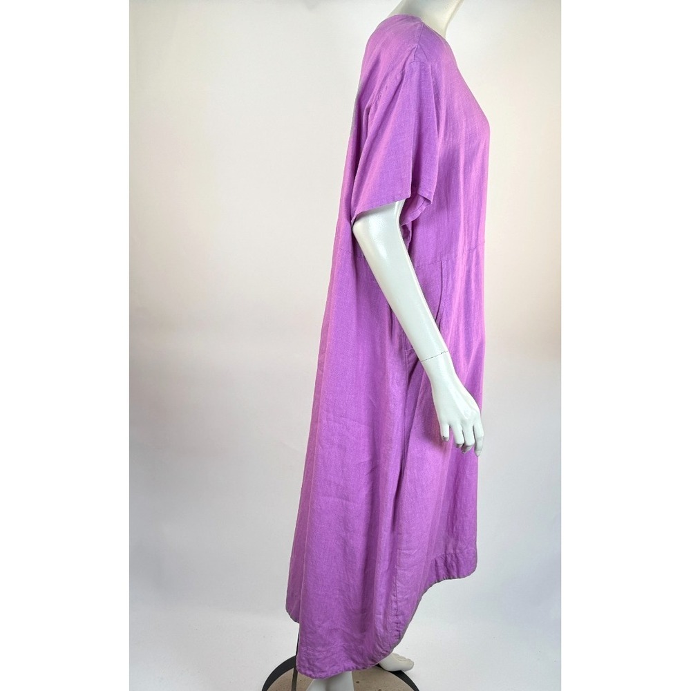 Bryn Walker Linen Marina Dress Women L EUC Oversized Lagenlook Relaxed Pockets - Picture 12 of 14